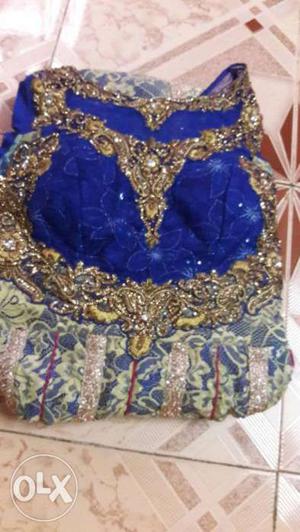 Royal blue gown designer outfit...