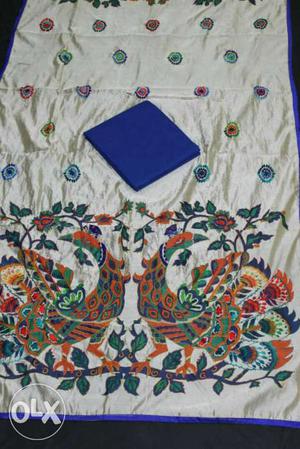 Tussar Silk Dupatta with Suit Fabric (Suit) -