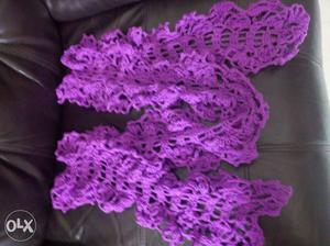 Violet hand made Acrylic scarf, 6' x 0.5'