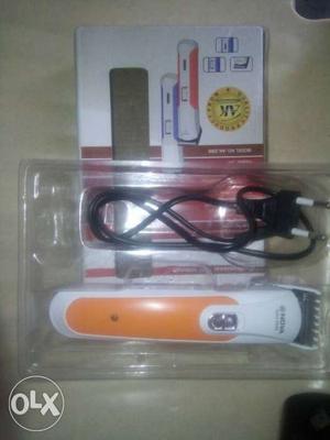White And Orange professional Hair trimmer With Box