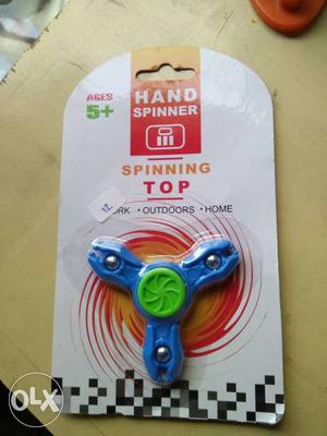Blue And Green Hand Spinner Spinning Top In Box