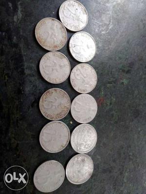 Eleven Round Silver Coins