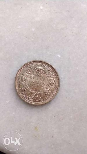 George 6 king emperor one rupee coin ()