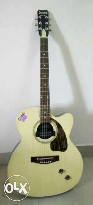 Givson - Brown And Black Wooden Cutaway Acoustic Guitar -