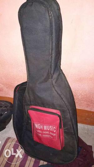 JIMM black acostic guitar urgent sell with comfortable bag