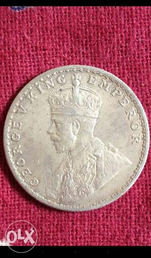  One Rupee India King George 5 Silver Coin