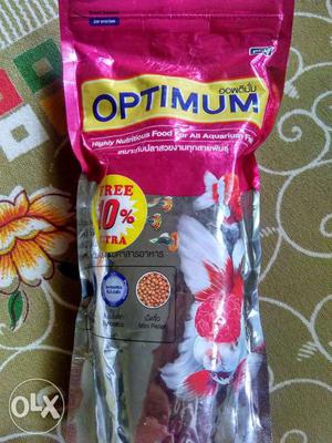 Optimum fish food...fully packed packet worth