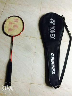 Red And Black Yonex Carbonex Badminton Racket With Bag