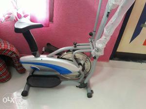 Silver And Blue Stationary Bike