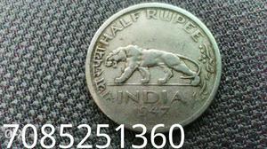 Silver Half Rupee Indian Coin]