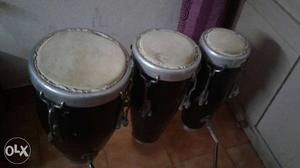Three Black Conga Drums
