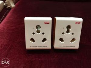 Two White GM Socket Outlet