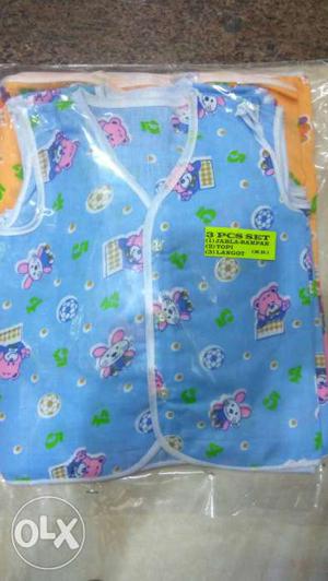 Baby's Multi Bear Print Blue And Pink Vest