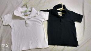 Black and white collar t-shirts, 1.5-2 years
