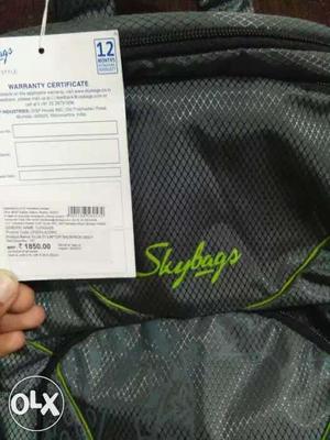 Brand new skybag with raincover & laptop keeping