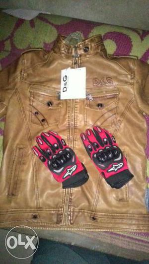 Brown Leather Dolce And Gabanna Jacket