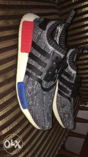 Gray-and-black Adidas NMD's SIZe 10