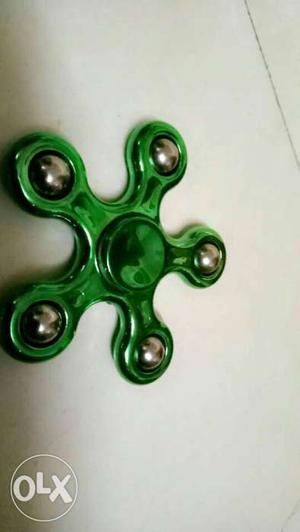 Green And Silver Fidget Spinner