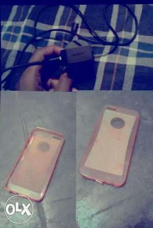 I phone 4s back cover nd sony charger