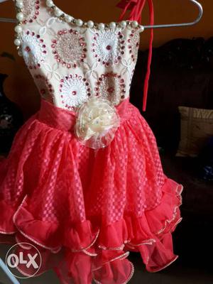 Kids White And Red Dress
