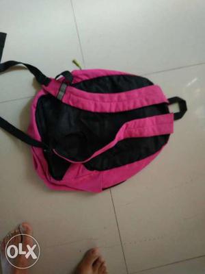 Pink And Black Backpack