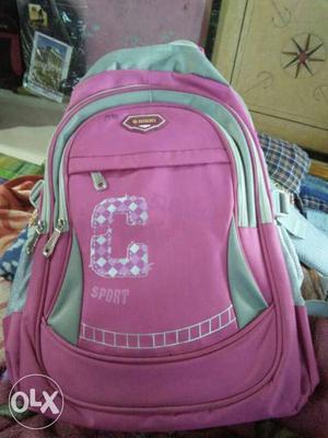 Pink And Gray C Sport Backpack
