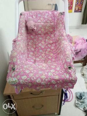 Pink And White Floral Bouncer Seat