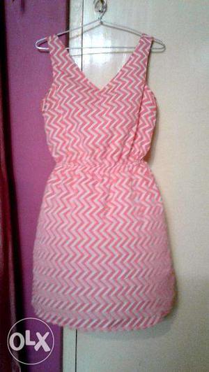 Pink and White Dress (Aztec Print)