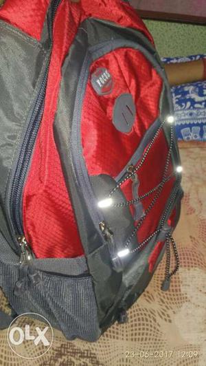 Red And Gray Backpack