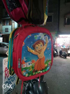 Red, Blue And Brown Backpack