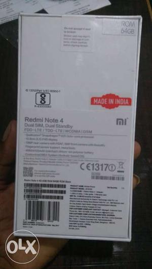 Redmi 4 mobiles seald box gold, black 64 GB,16 GB available