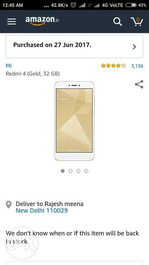 Redmi 4... new seal packed mobile Delivery at 29