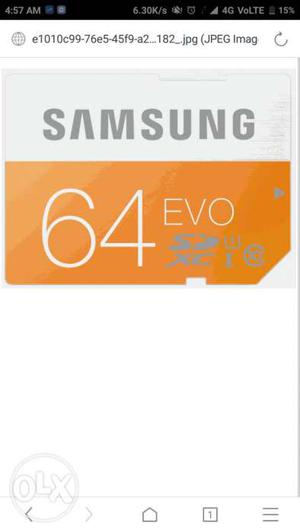 Samsung 64gbemory card only for  rupees 6month used only