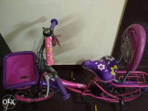Toddler's Pink And Purple Bicycle With Trainer Wheels