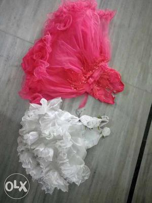 Toddler's Two White And Pink Ball Gown