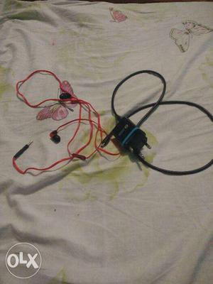 Zoook charger and zebronics earphones used only