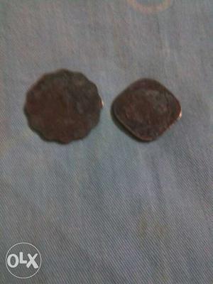 1 and 1/2 Anna coins of 