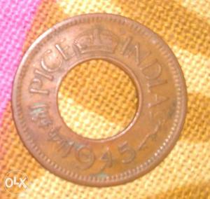 1 paisa coin  (hole type) British Time old