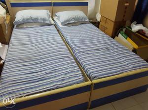 2 Single Beds with Coir Mattresses