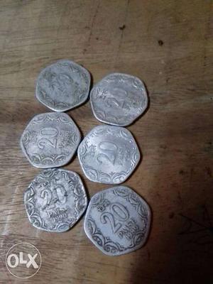6 coins of 20pice