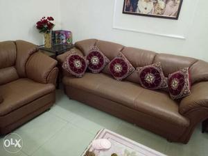 Almost new leather sofa