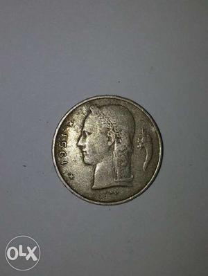 Antique Belgium Coin Make Year 