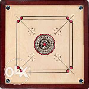 Beige And Brown Carrom Board]