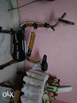 Black And Brown Stationary Bike BOUGHT AT  DAYS AGO
