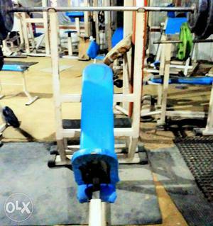 Blue And White Weight Bench good condition