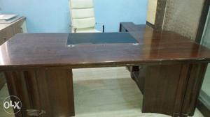 Brown Wooden Corner Desk