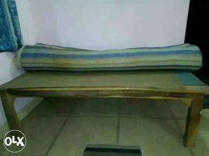 Brown Wooden bed free mattress