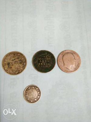 Four Pieces Indian Coins