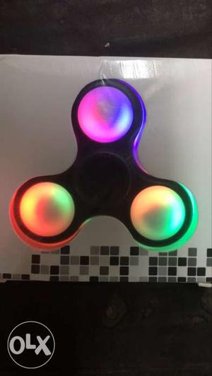 Lighted Black Tri-spinner Fidget Toy In Box