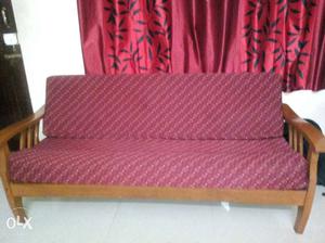 Long cushion Maroon sofa